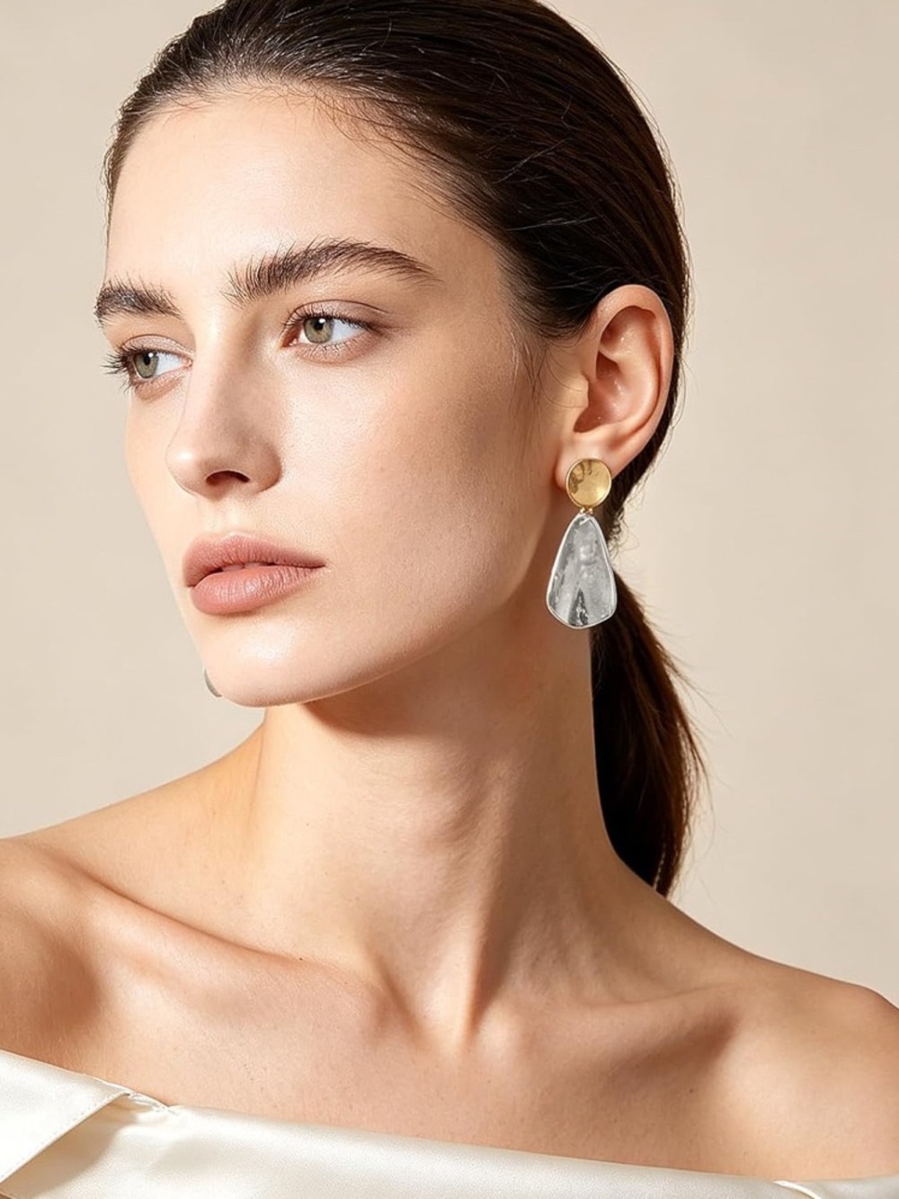 Elegant Gold Plated and Silver Drop Earrings NEW